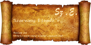 Szarvasy Elemér névjegykártya