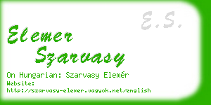 elemer szarvasy business card