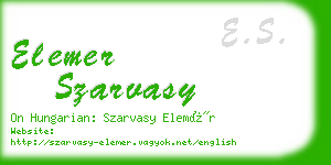 elemer szarvasy business card